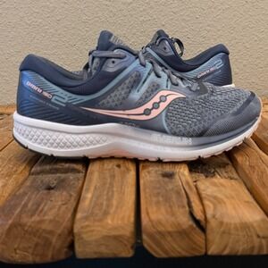 Saucony Omni 150 ISO Series Women Running Shoes Gray Pink Size 8